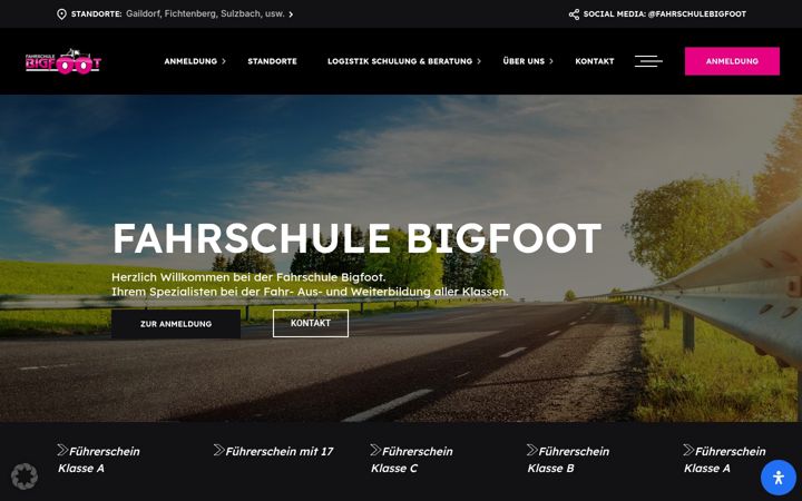 Screenshot of fahrschule-bigfoot.com