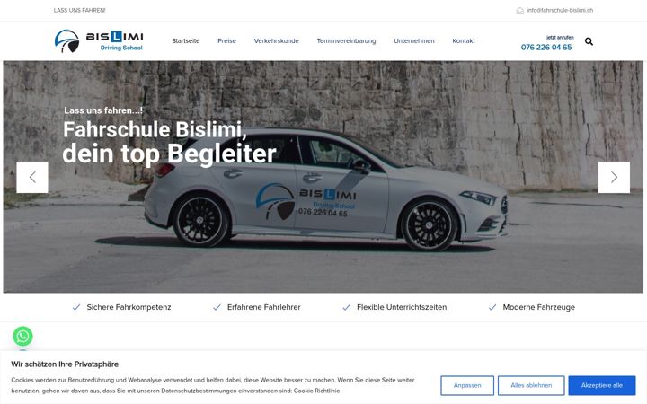 Screenshot of fahrschule-bislimi.ch