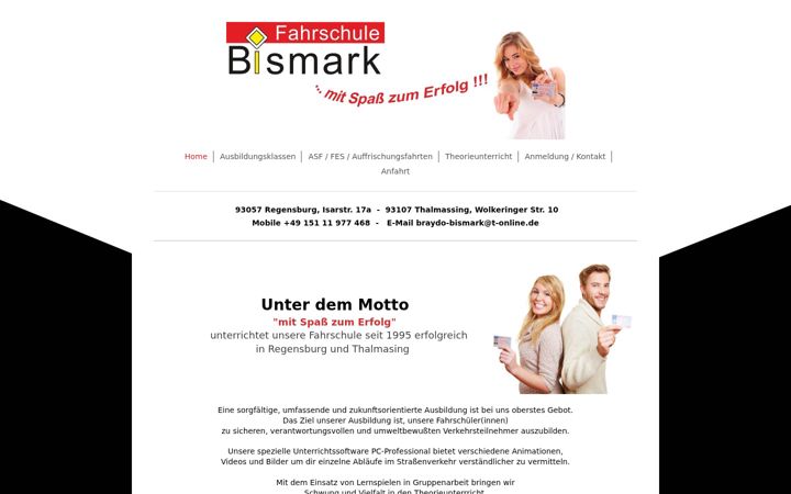 Screenshot stránky fahrschule-bismark.de