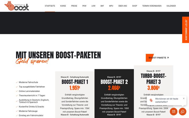 Screenshot stránky fahrschule-boost.de
