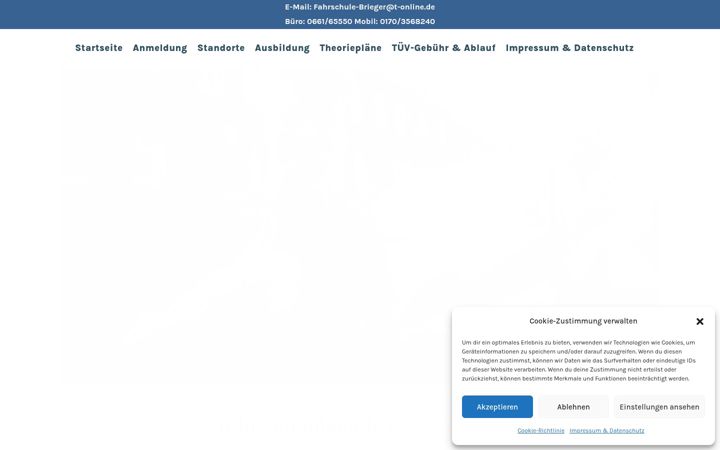 Screenshot stránky fahrschule-brieger.de