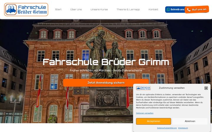 Screenshot stránky fahrschule-bruedergrimm.de