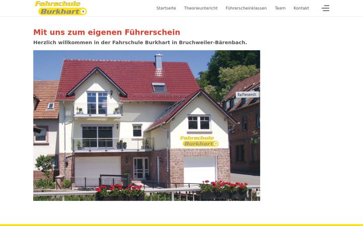 Screenshot stránky fahrschule-burkhart.de