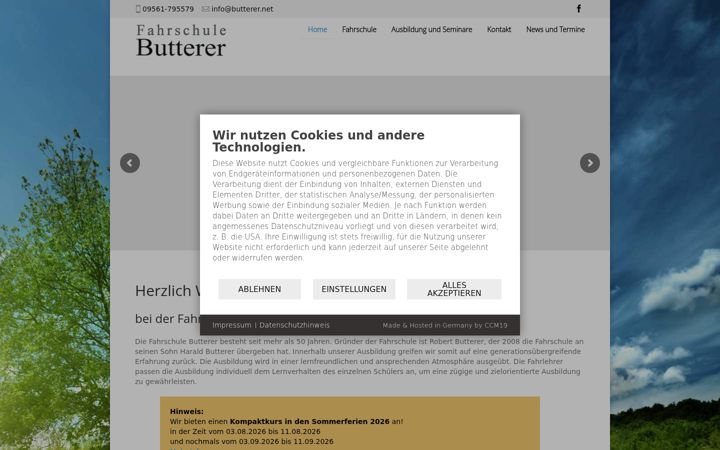Ekrānuzņēmums no fahrschule-butterer.de