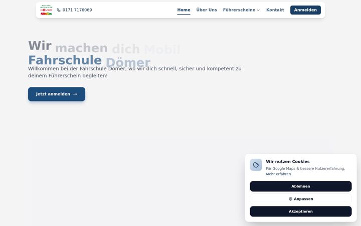 Ekrānuzņēmums no fahrschule-doemer.de