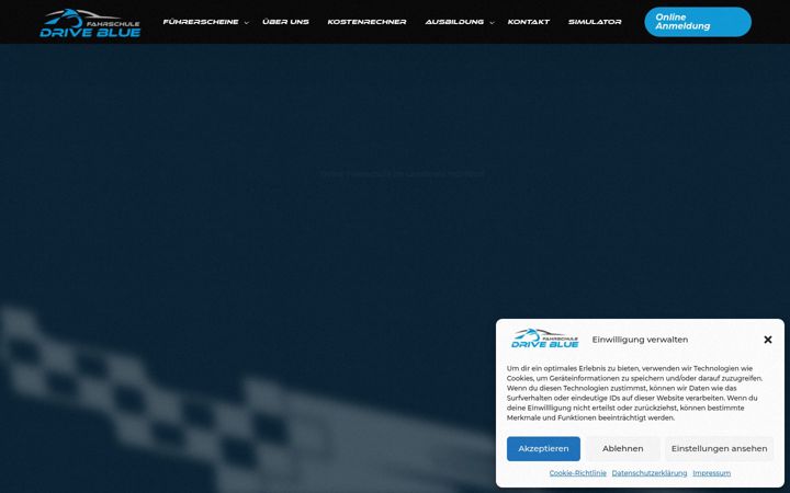 Screenshot stránky fahrschule-driveblue.de