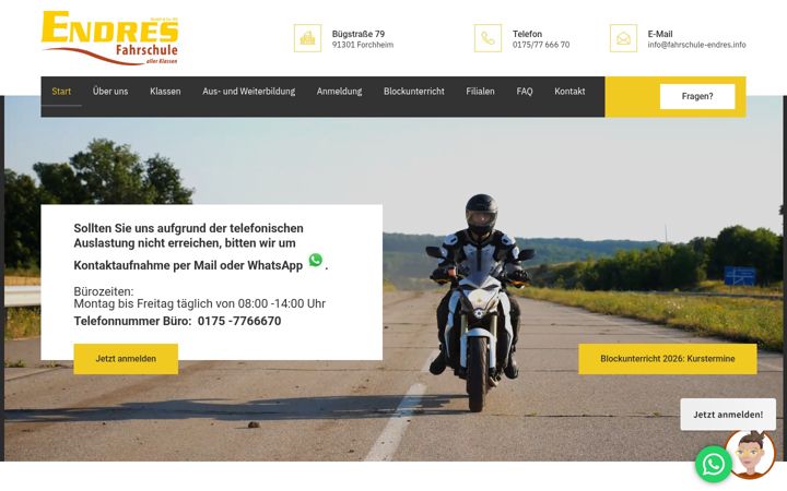 Captură de ecran a fahrschule-endres.info