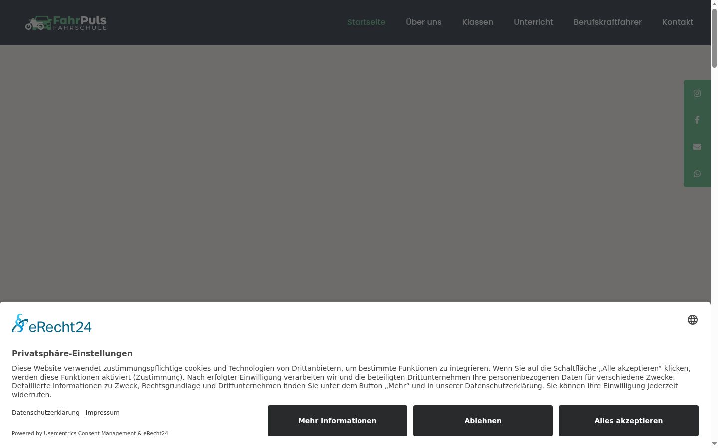 Screenshot tal-banner tal-kunsens muri qabel kwalunkwe interazzjoni