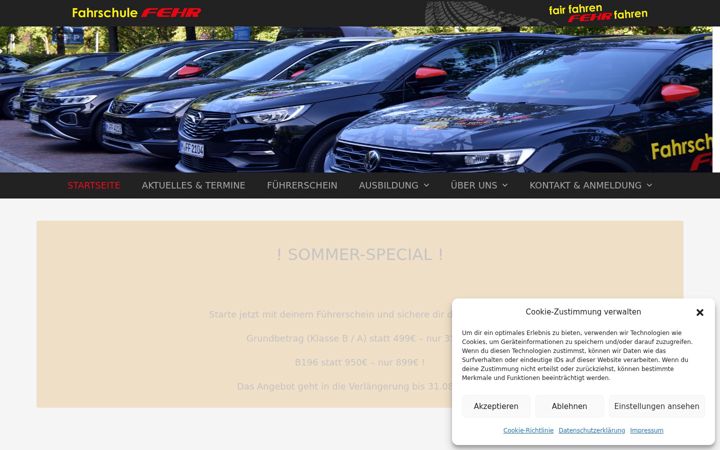 Screenshot of fahrschule-fehr.de