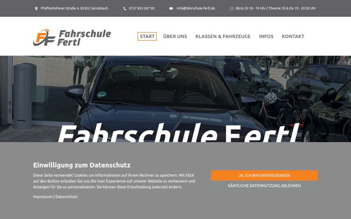 Screenshot του fahrschule-fertl.de