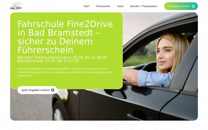 Screenshot of fahrschule-fine2drive.de