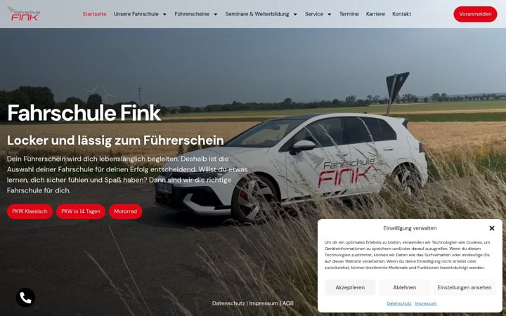 Screenshot of fahrschule-fink.de