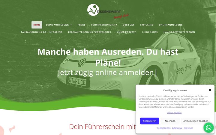 Screenshot του fahrschule-fissenewert.de
