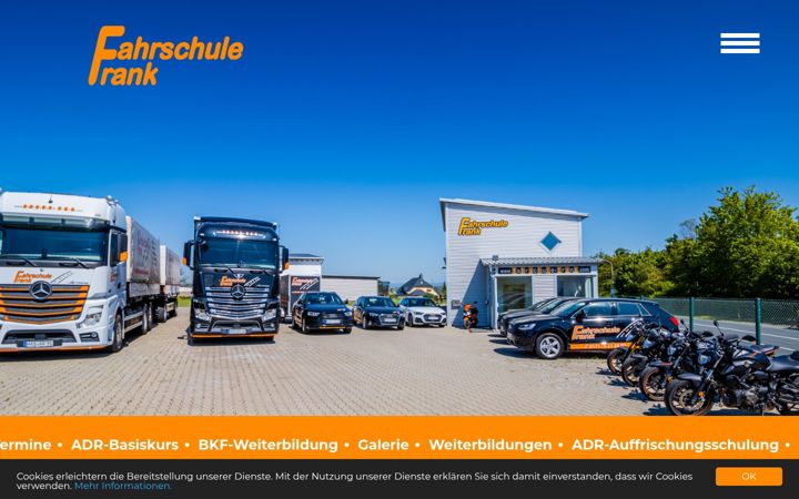 Screenshot of fahrschule-frank.com
