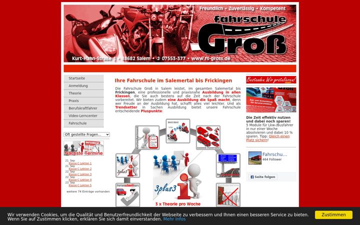 Screenshot of fahrschule-frickingen.de