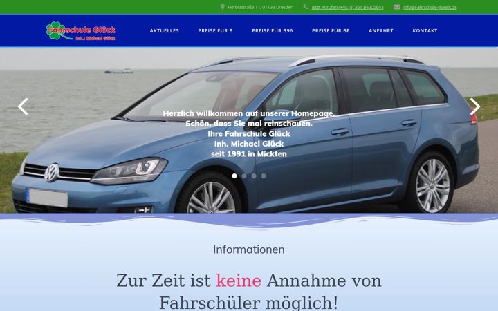 Screenshot of fahrschule-glueck.de