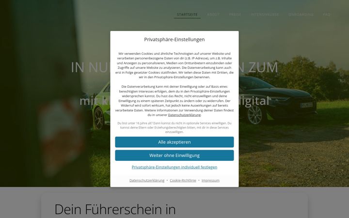 Screenshot of fahrschule-gruenwald.com