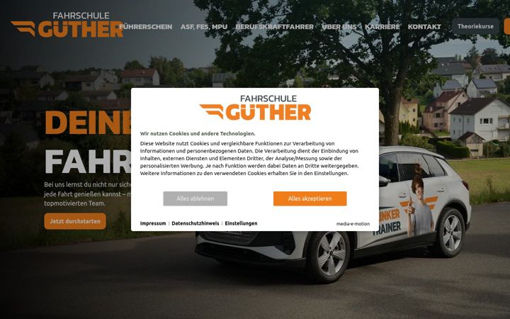 Screenshot of fahrschule-guether.de