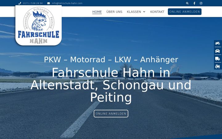 Screenshot of fahrschule-hahn.com