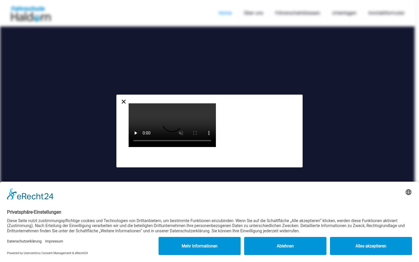 Screenshot del banner di consenso mostrato prima di qualsiasi interazione