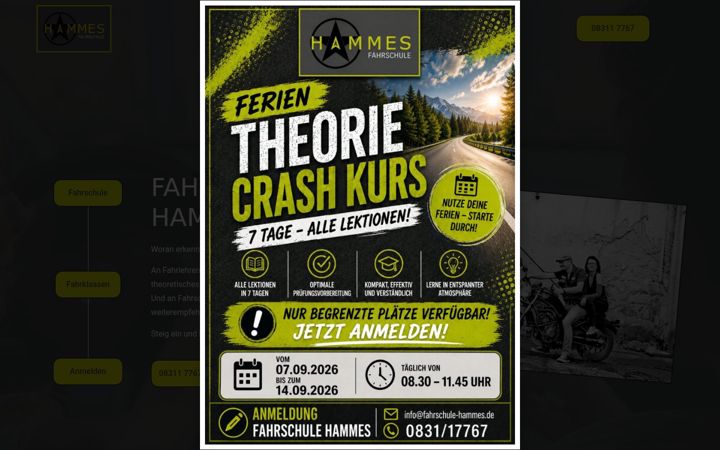 Skærmbillede af fahrschule-hammes.de