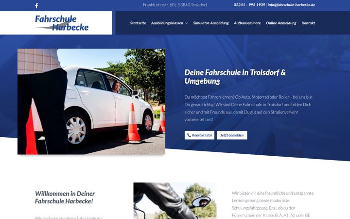 Screenshot of fahrschule-harbecke.de
