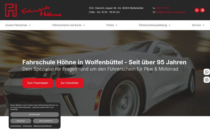 Skærmbillede af fahrschule-hoehne.de
