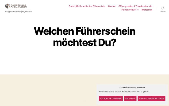 Screenshot of fahrschule-jaeger.com