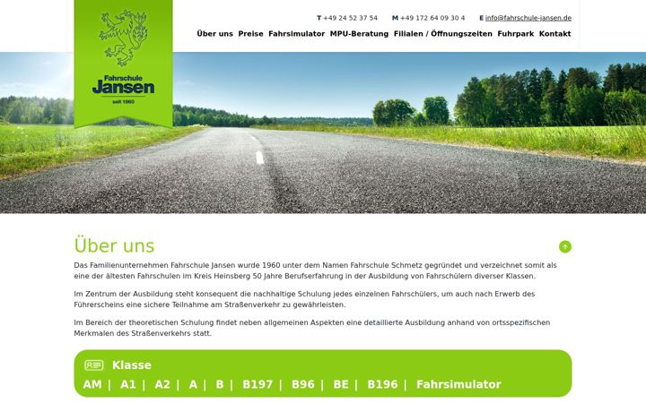 Screenshot of fahrschule-jansen.de