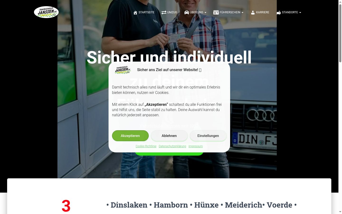 Ekrānuzņēmums ar piekrišanas baneri, kas tika rādīts pirms jebkādas mijiedarbības