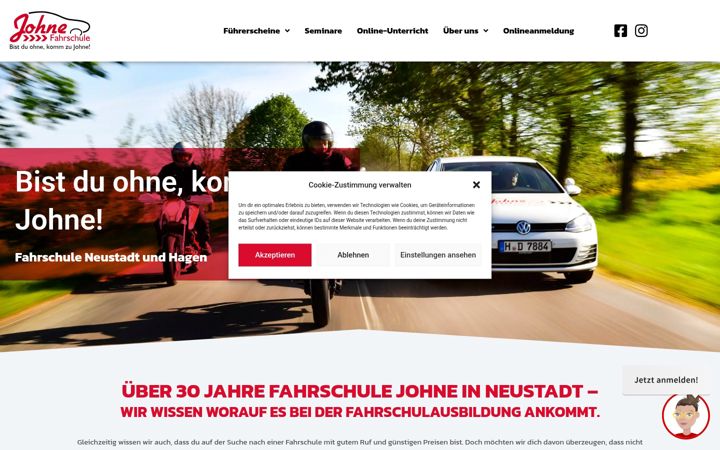 Skærmbillede af fahrschule-johne.de
