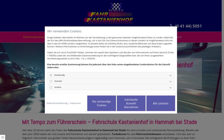 Skærmbillede af fahrschule-kastanienhof.de