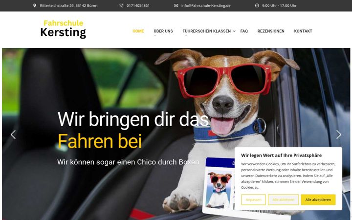 Screenshot of fahrschule-kersting.de
