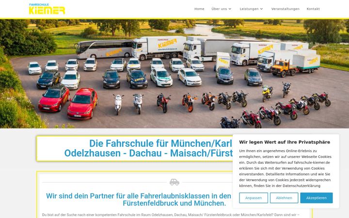 Screenshot of fahrschule-kiemer.de