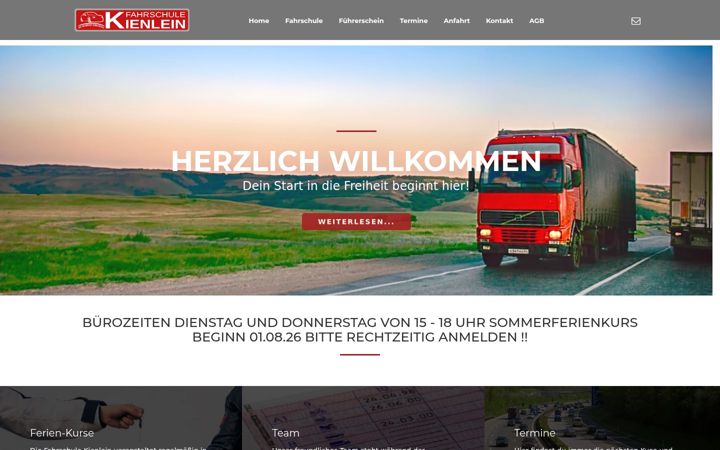 Screenshot of fahrschule-kienlein.de