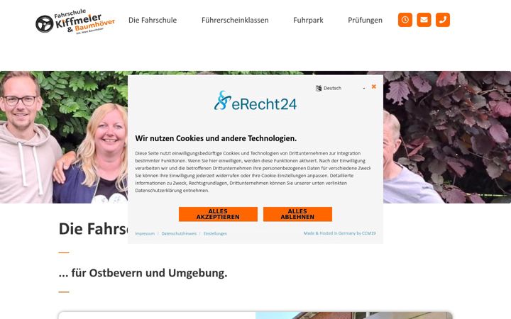 Screenshot of fahrschule-kiffmeier.de
