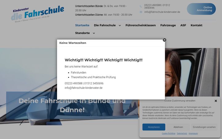 Skærmbillede af fahrschule-kindervater.de