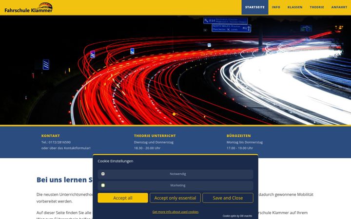 Screenshot of fahrschule-klammer.de