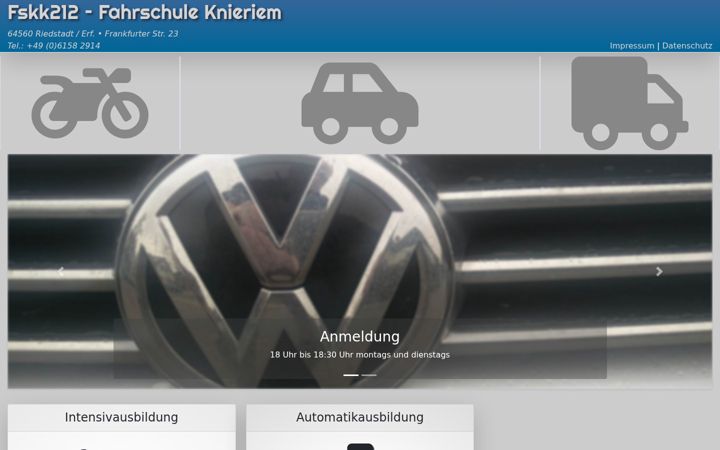Screenshot of fahrschule-knieriem.de