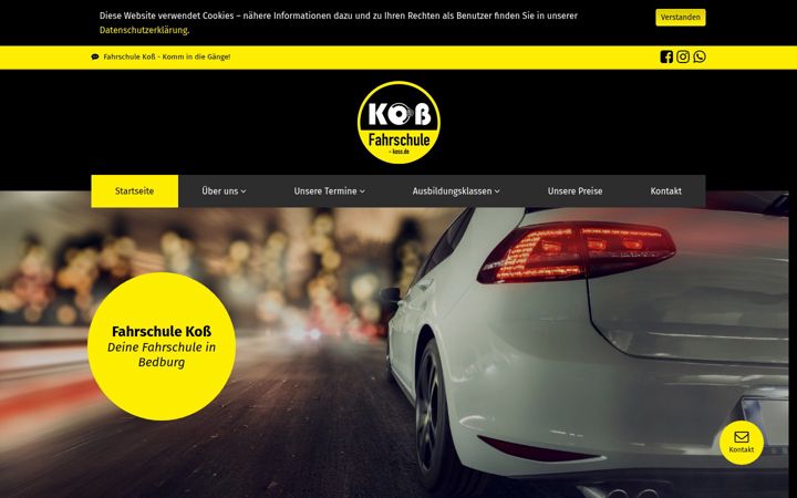 Screenshot of fahrschule-koss.de