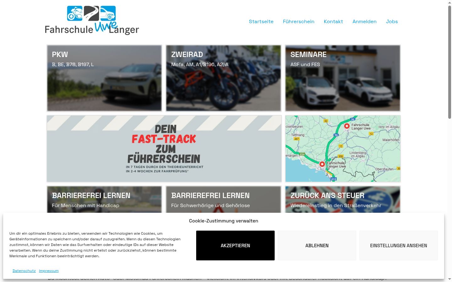 Screenshot of the consent banner shown before any interaction