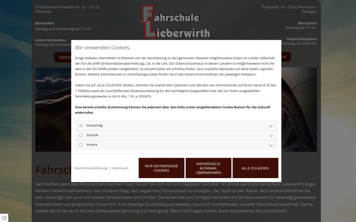 Screenshot von fahrschule-lieberwirth.de