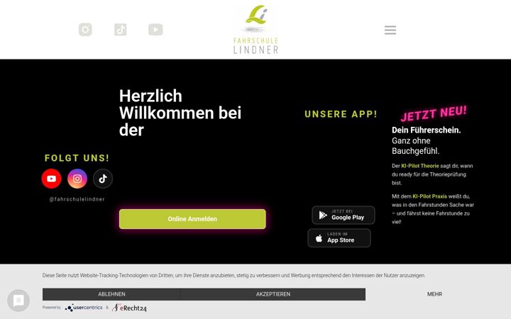 Screenshot of fahrschule-lindner.com