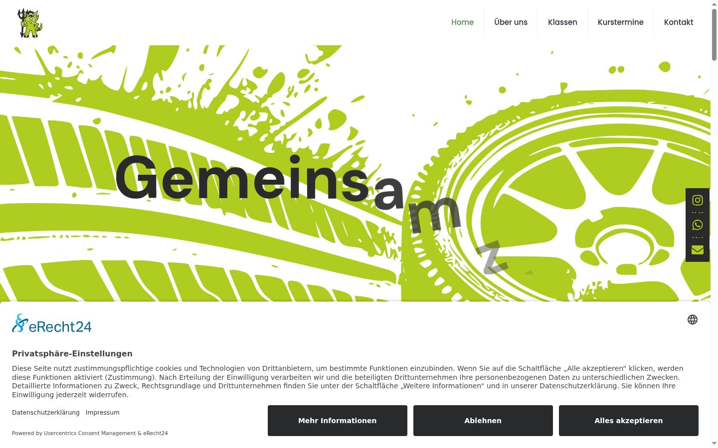 Screenshot del banner di consenso mostrato prima di qualsiasi interazione