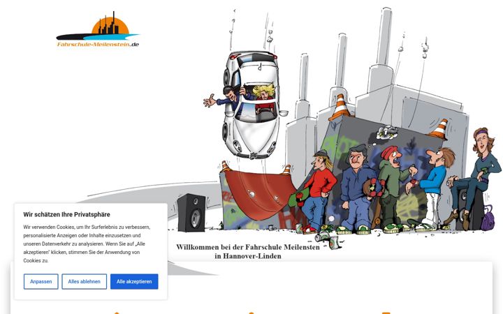 Screenshot of fahrschule-meilenstein.de
