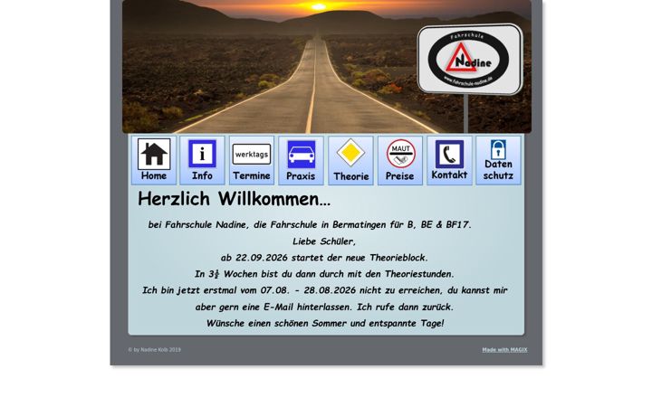 Screenshot of fahrschule-nadine.de