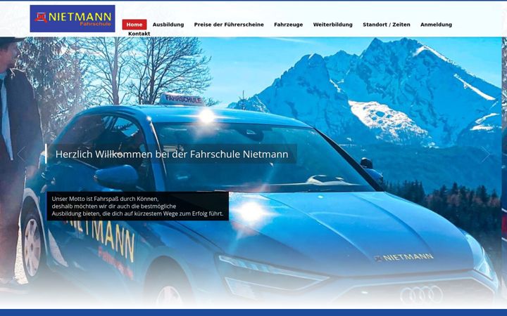 Screenshot of fahrschule-nietmann.de