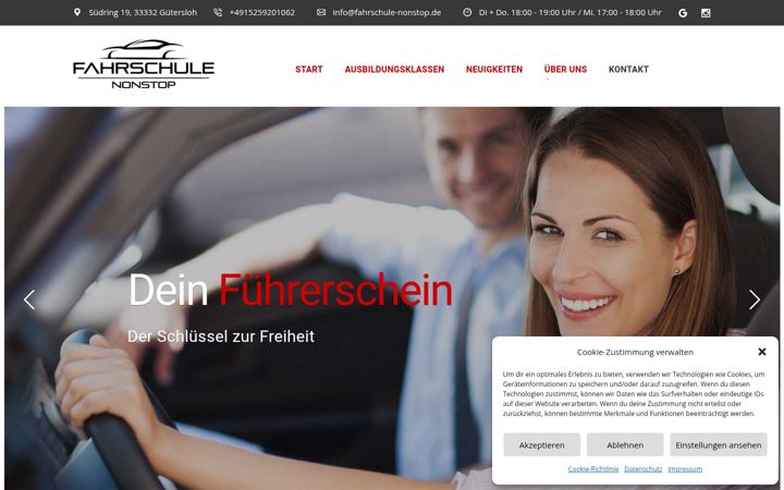 Screenshot of fahrschule-nonstop.de