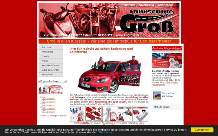 Skærmbillede af fahrschule-owingen.de