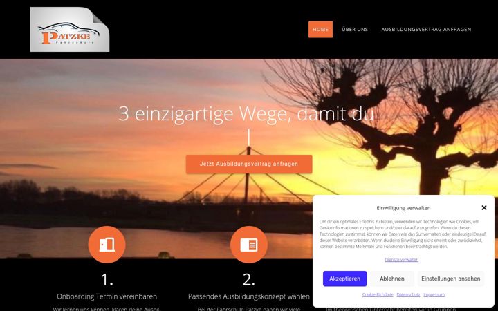 Screenshot of fahrschule-patzke.com